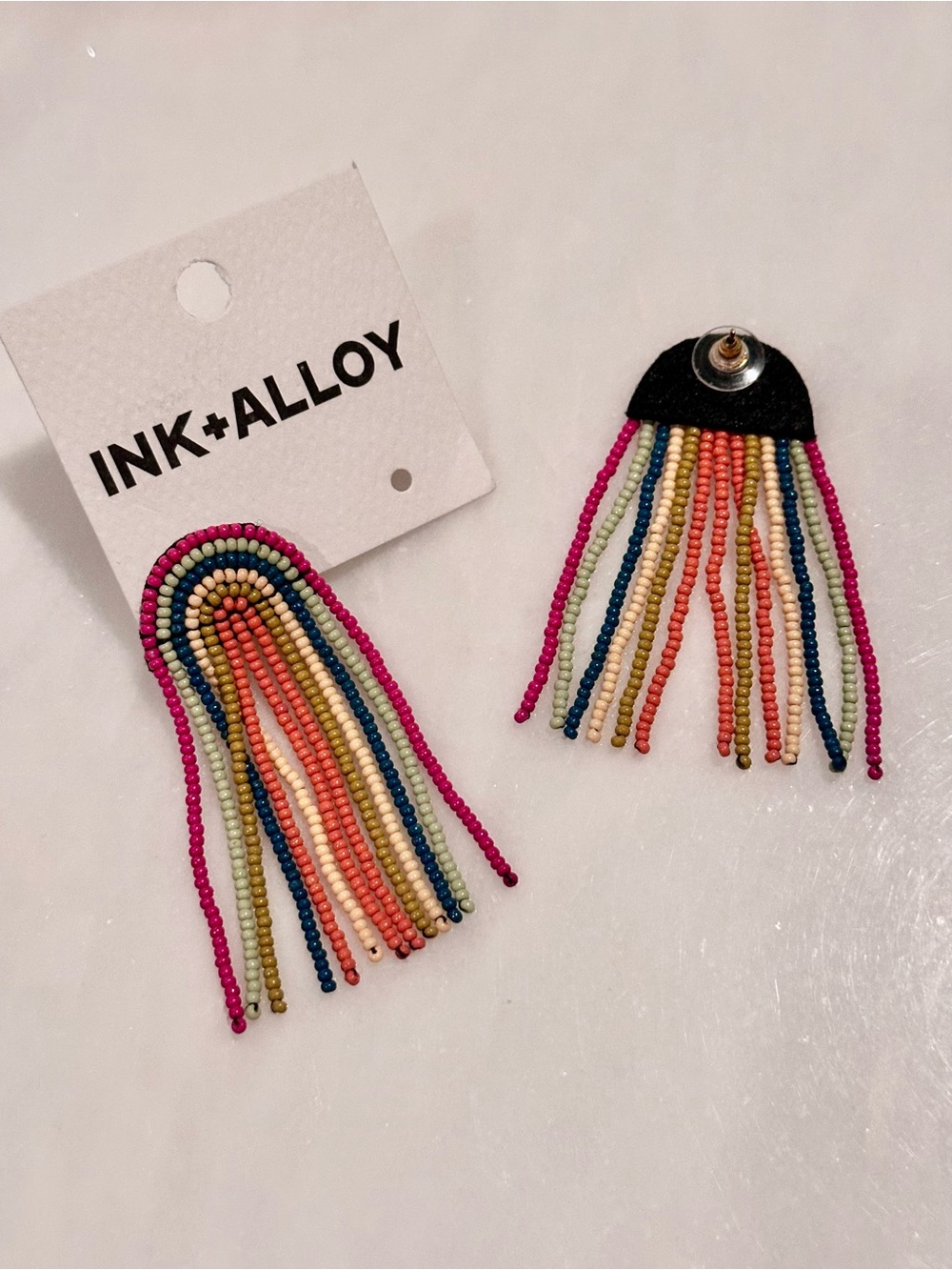 Ink+Alloy Beaded Fringe Earrings